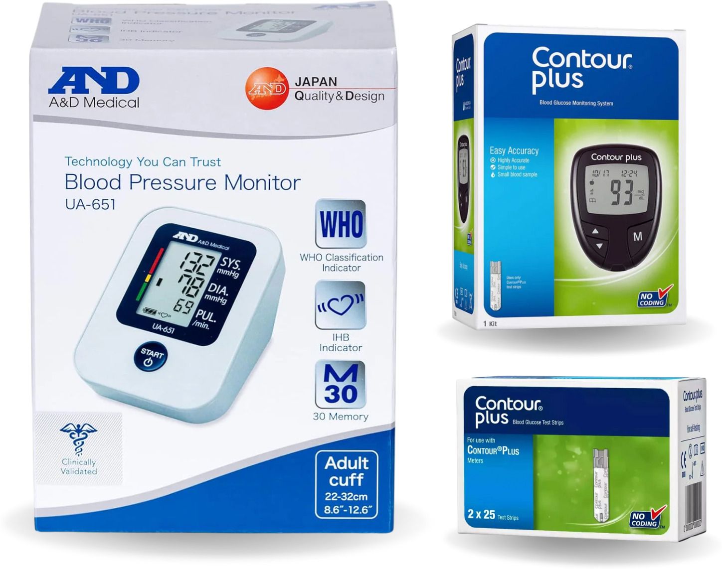 AND UA-651 Automatic Upper Arm Blood Pressure Monitor + Contour Plus Glucometer with 50 Test Strips | Accurate BP & Sugar Testing Combo for Home & Clinic Use Bp Monitor-image-48
