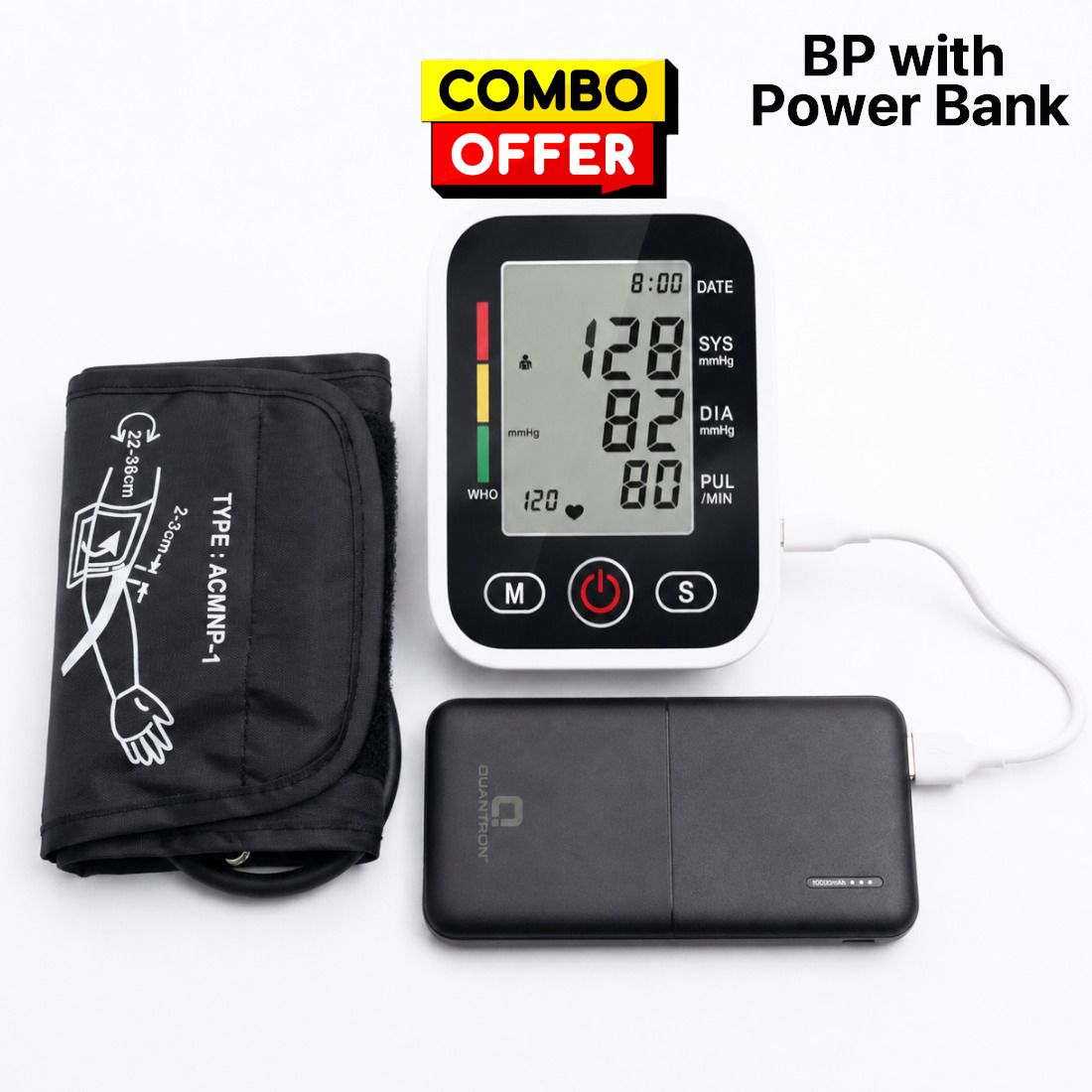 OYD Portable BP Monitor with Compact Rechargeable Power Bank Combo With Colour Back Light & Voice Announcemnet Bp Monitor-image-15