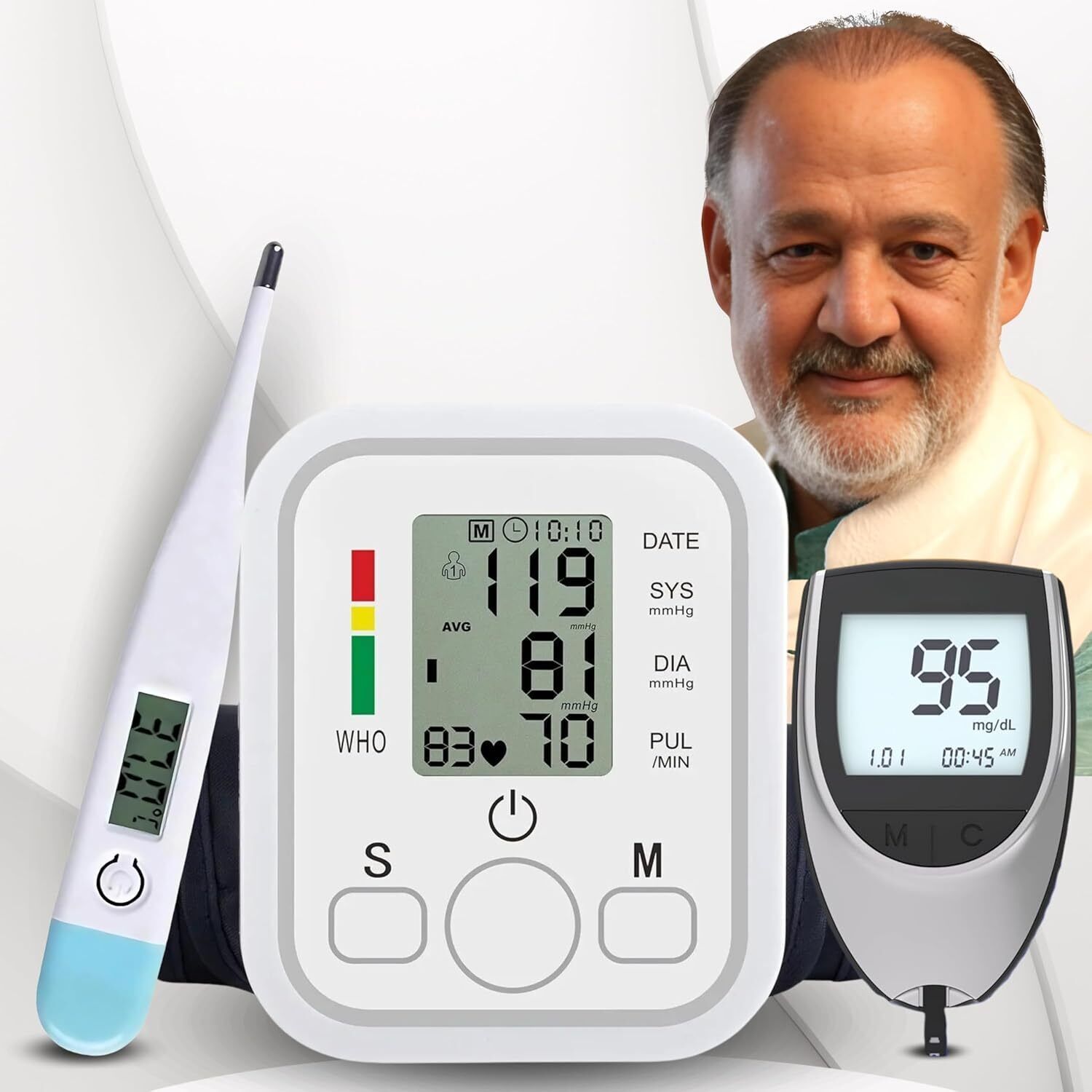 Aika (Combo Pack of 3) AK-555 BP Monitoring Machine with Voice Broadcast, & BP-555 Bp Monitor-image-30