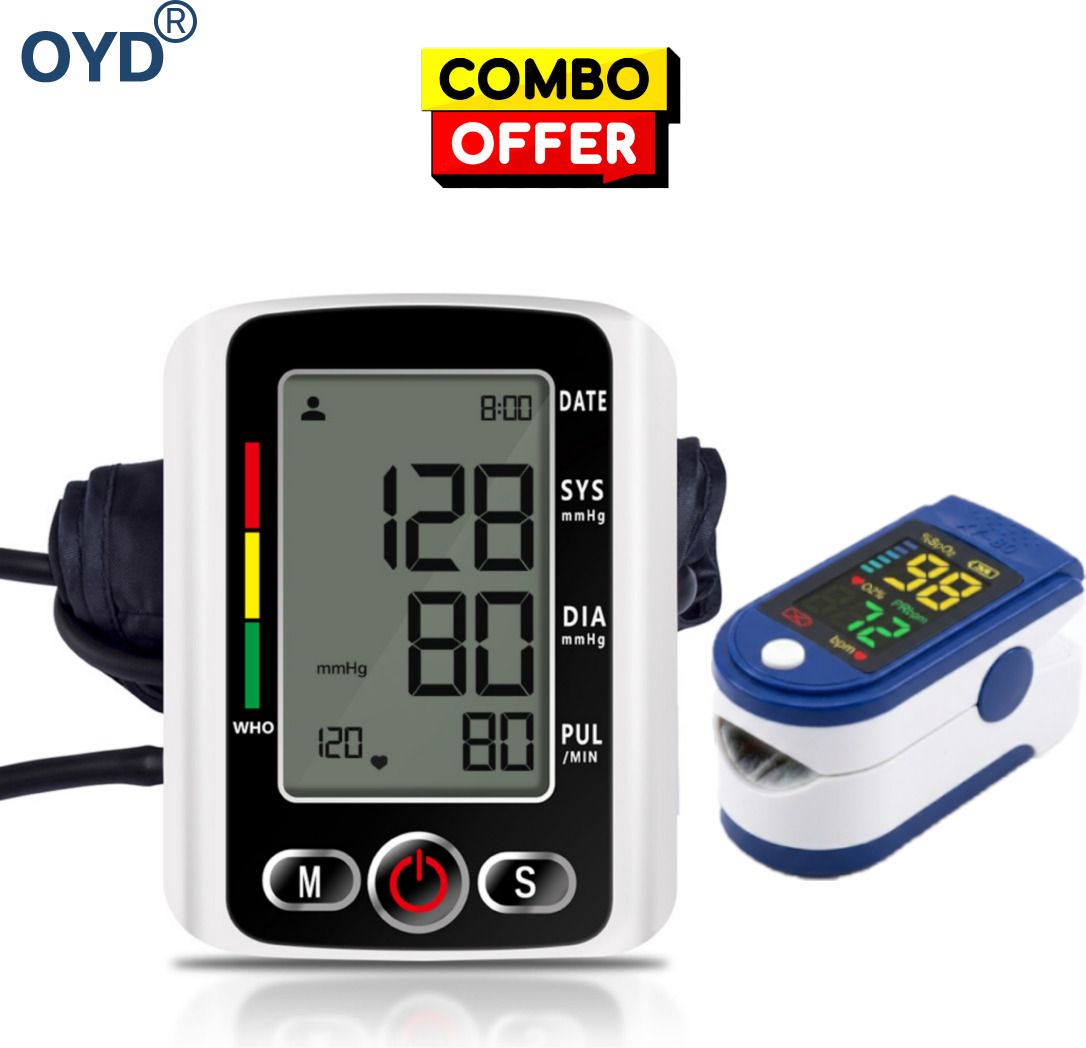 OYD Automatic BP Monitor with LK87 Pulse Oximeter Health Tracker with voice feature and 3 colour back light Bp Monitor-image-2
