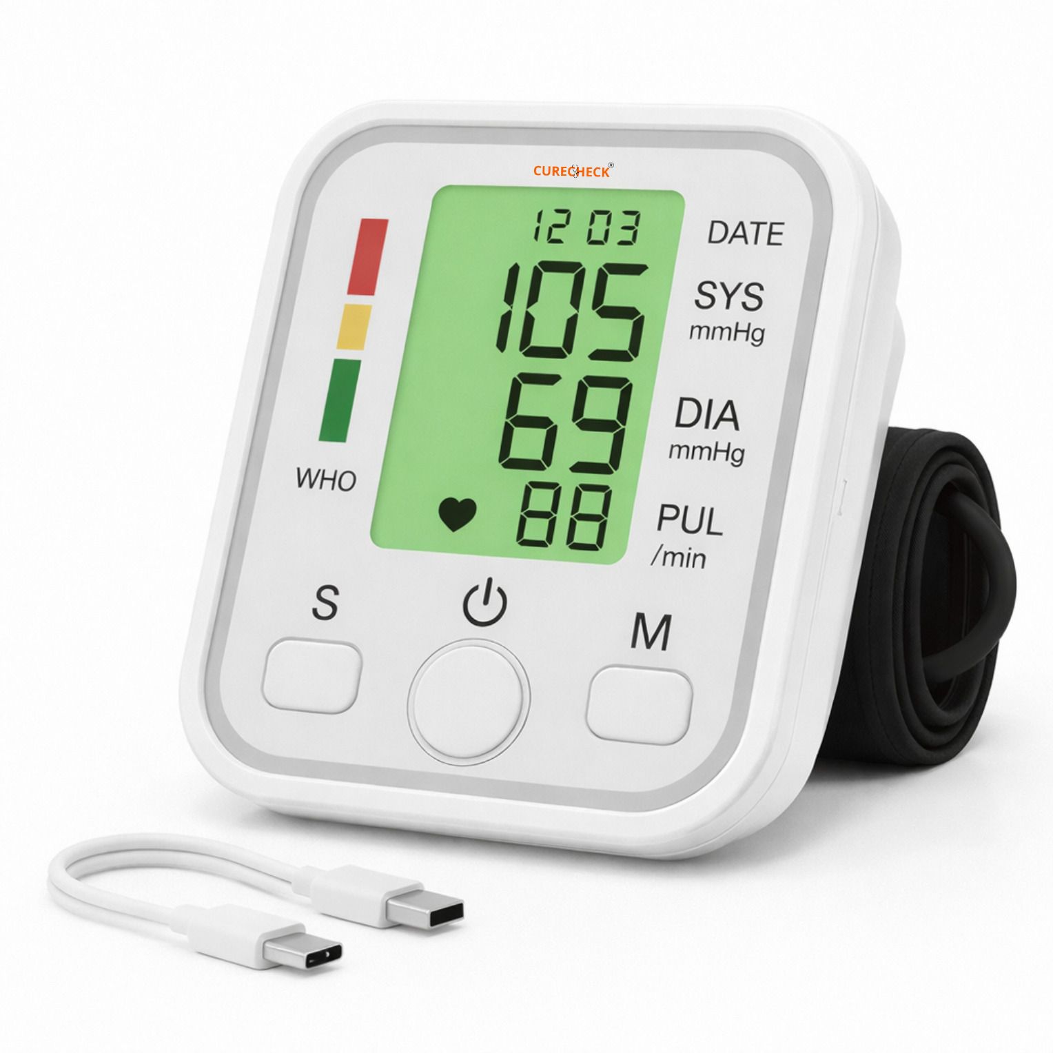 curecheck Yellow BP2 Curecheck Automatic Blood Pressure Machine with Cuff kit Bp Monitor-image-21