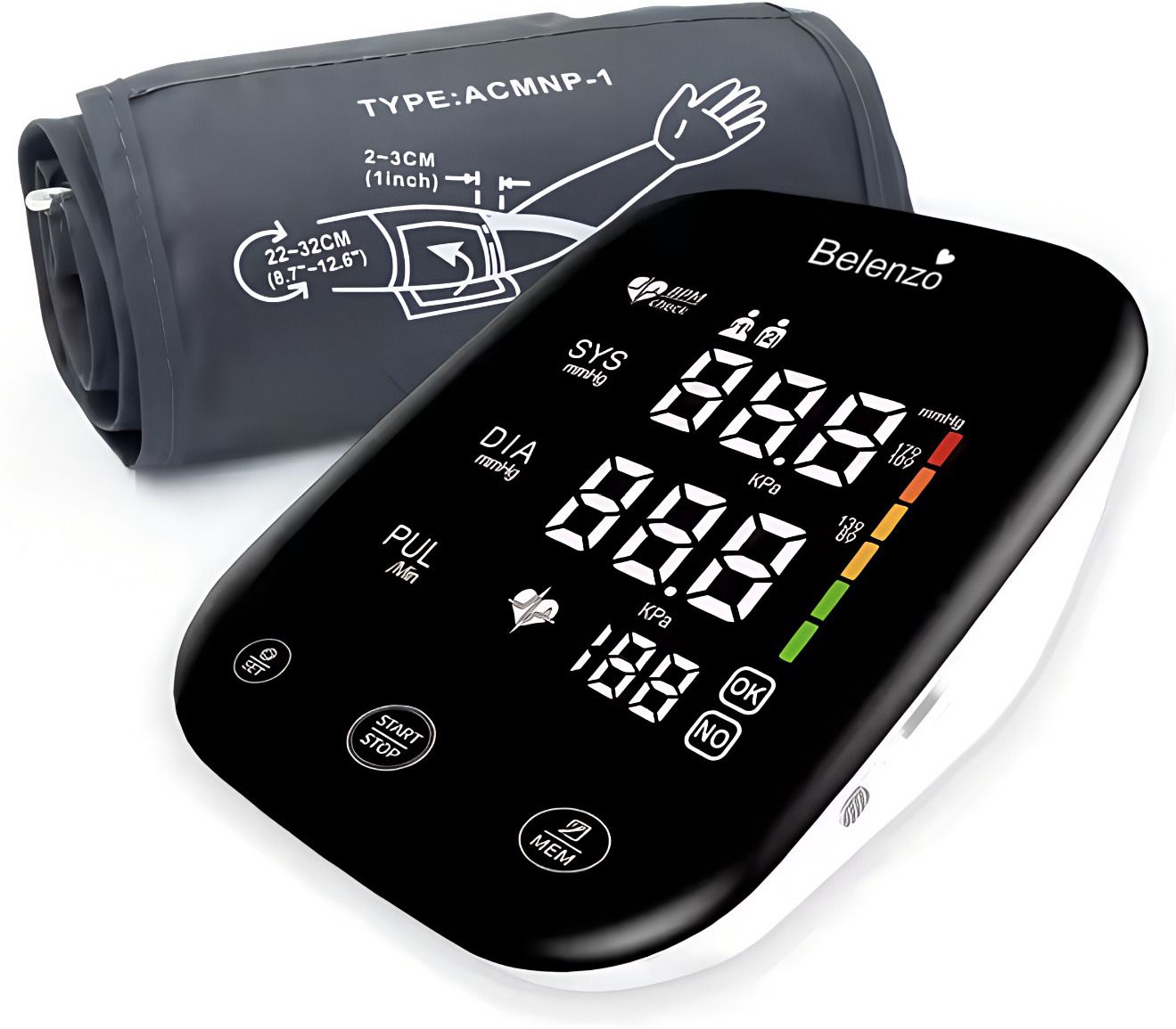 BELENZO Fully Automatic Digital Blood Pressure Monitor Machine, Large LED BP Bp Monitor-image-25