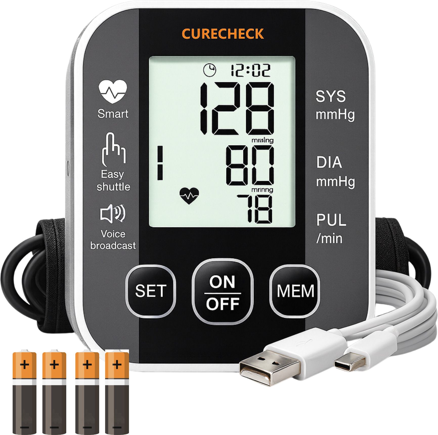 curecheck Grey BP4 Curecheck Premium Automatic Blood Pressure Machine with Cuff kit Bp Monitor-image-17