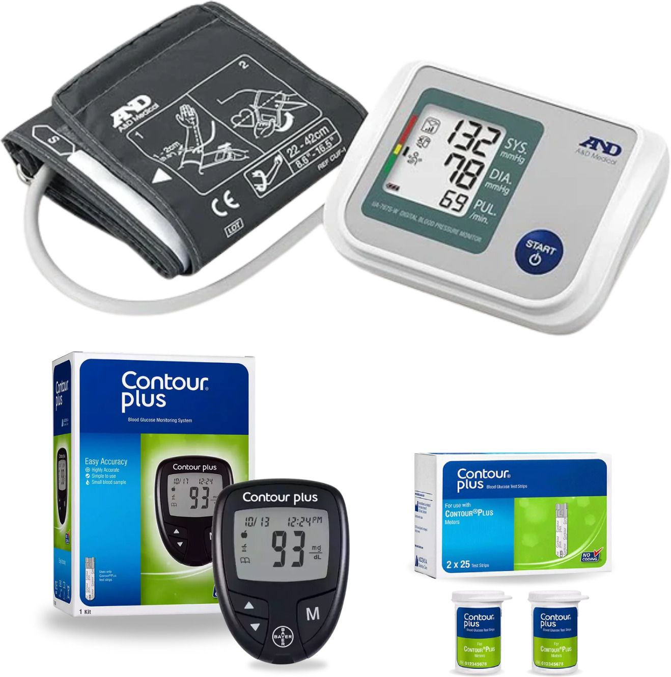 AND UA-767S-W Automatic Blood Pressure Monitor (Upper Arm) with Contour Plus Glucometer and 50 Test Strips | Accurate BP & Sugar Testing Combo Bp Monitor-image-37