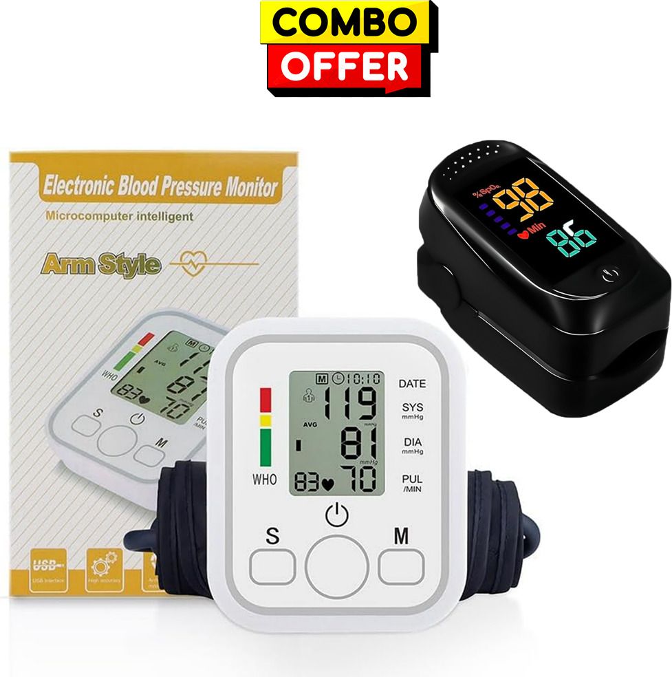 OYD Smart BP Monitor with Big Display and A2 Oximeter Combo for Healthcare with voice feature and 3 colour back light Bp Monitor-image-11