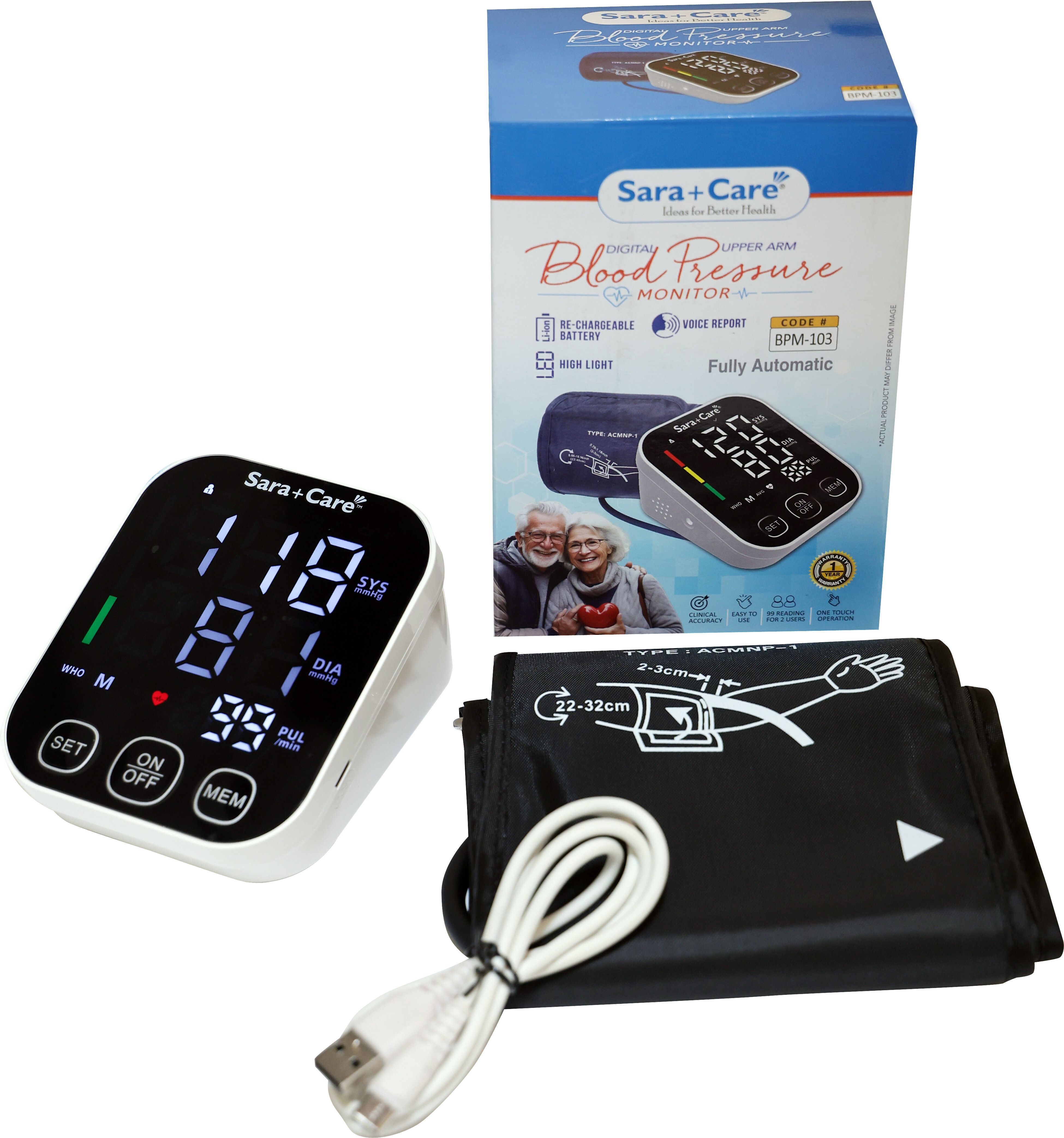 Sara+Care Fully Automatic Digital Blood Pressure Monitor BPM-103 Fully Automatic Digital Blood Pressure Monitor Bp Monitor-image-25