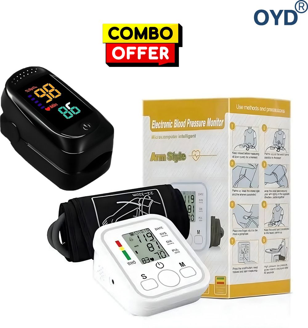 OYD BP Monitor with Big LED Display and A2 Oxygen Monitor Combo with voice feature and 3 colour back light Bp Monitor-image-23