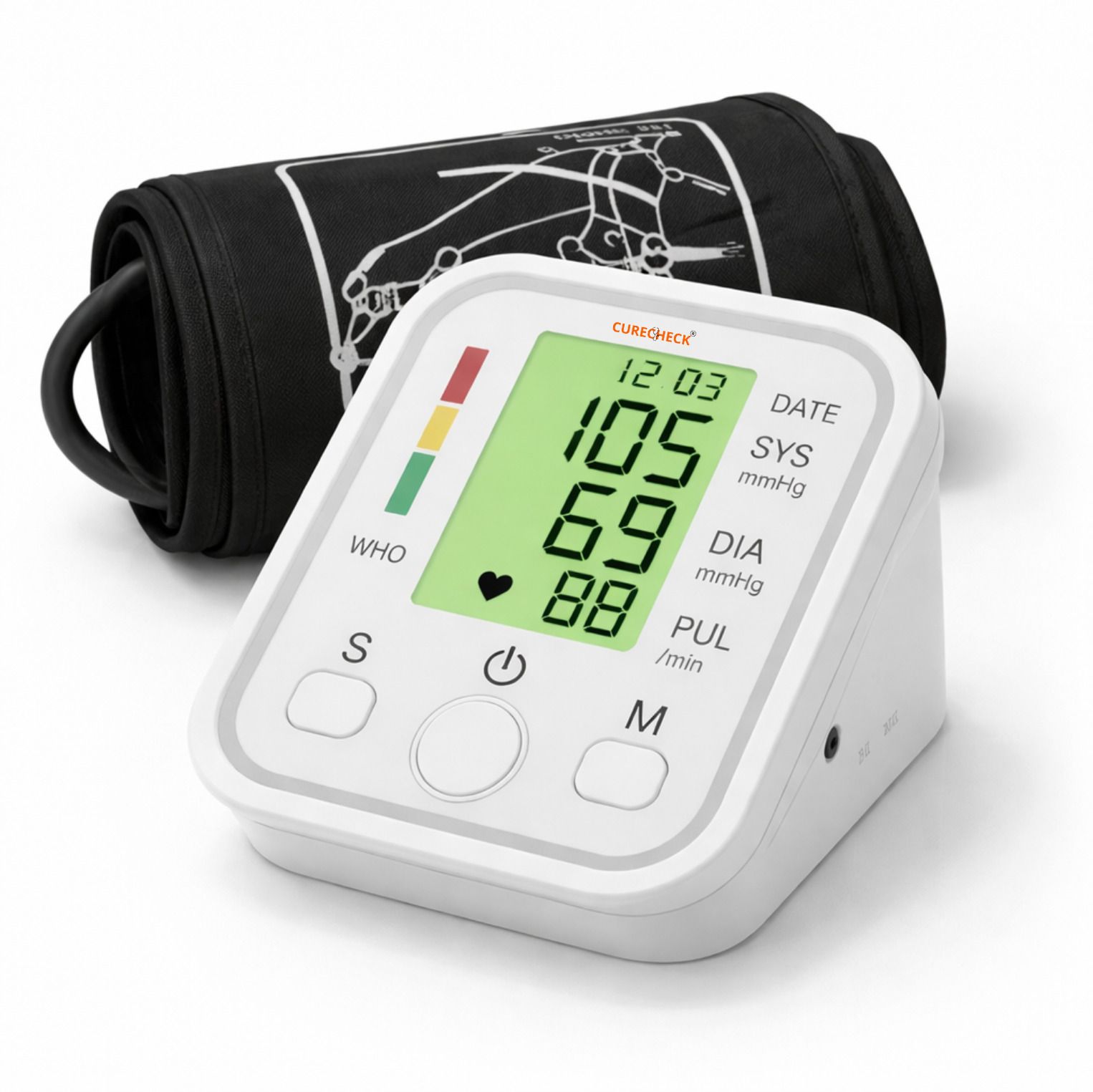 curecheck Automatic Blood Pressure Machine without Battery with Cuff kit Bp Monitor