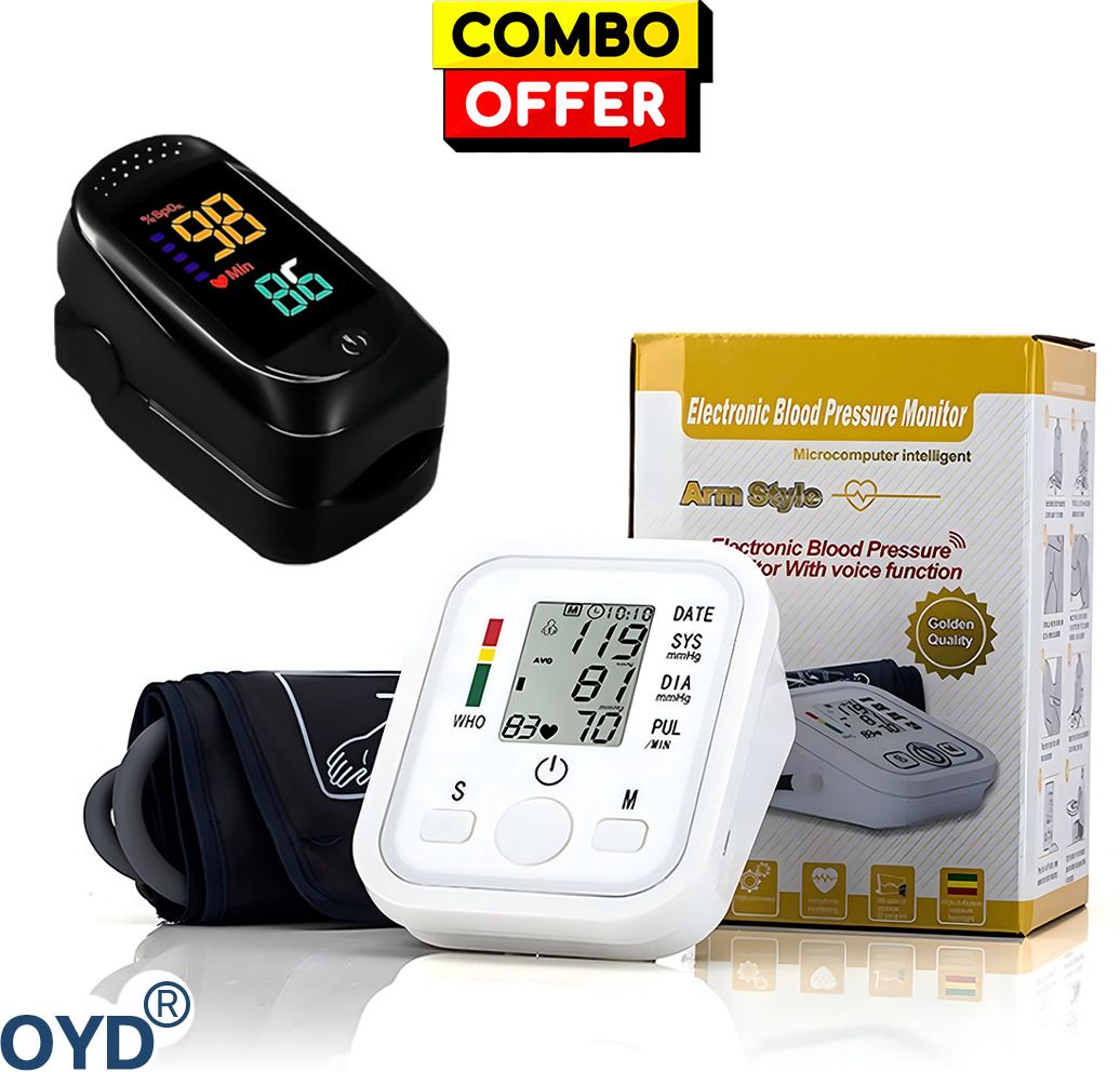 OYD Digital Blood Pressure Monitor Combo with A2 Oximeter and Display with voice feature and 3 colour back light Bp Monitor-image-24