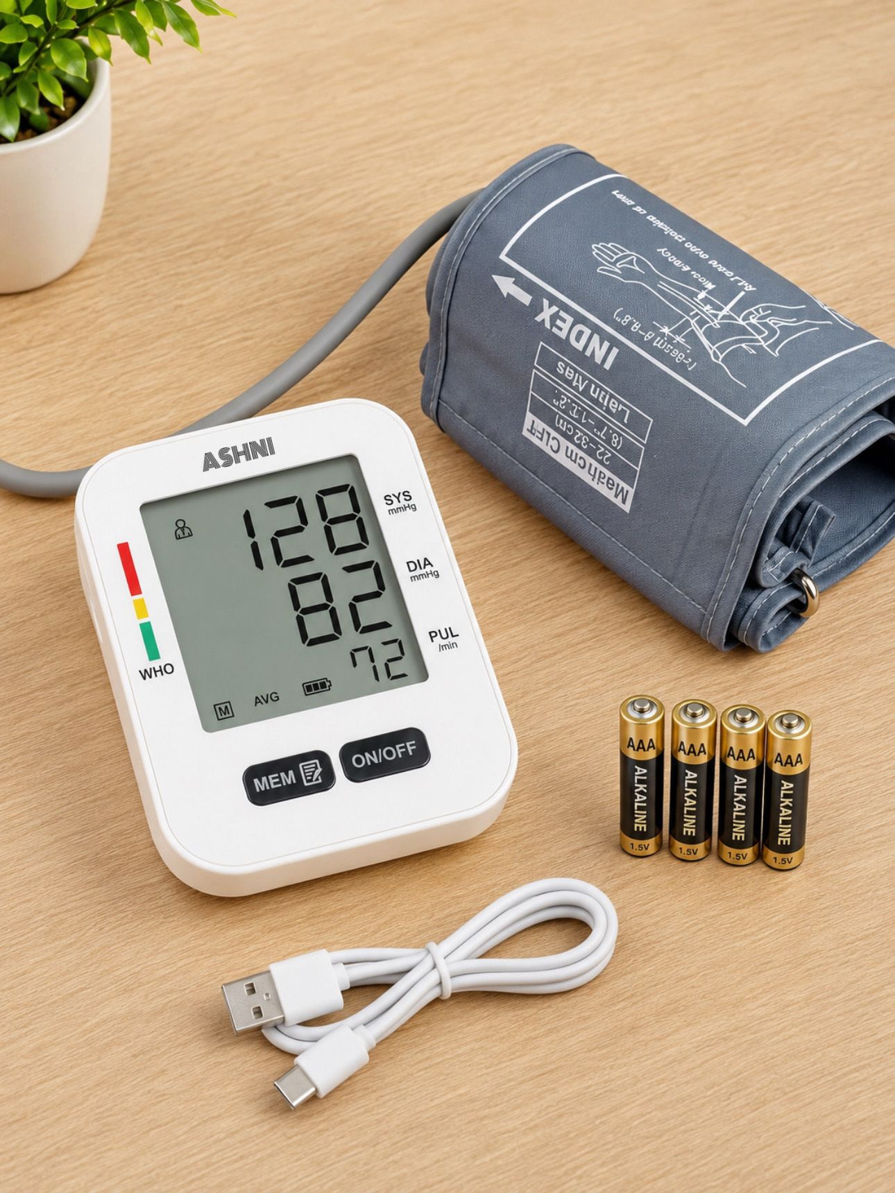 Ashni BP-108 DIGITAL FULLY AUTOMATIC DIGITAL BLOOD PRESSURE MACHINE 4 BATTERY & C TYPE UPPER ARM Bp Monitor-image-3