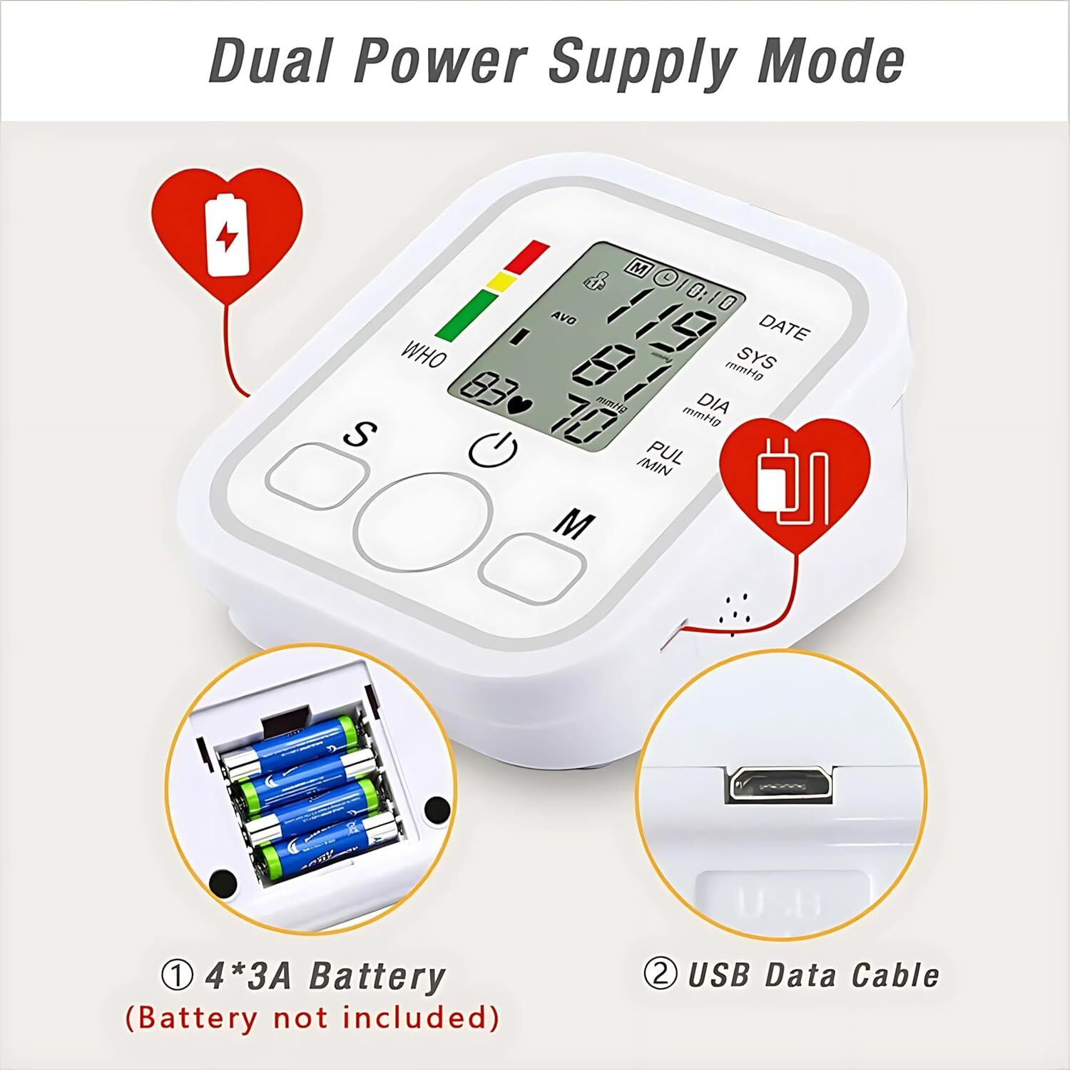 Aika Memory + AK-45 Digital Thermometer + MDB-101 1-Week Pillbox Combo Pack AK-555 Blood Pressure Monitor with Adjustable Cuff, Voice Guidance & Bp Monitor image 1