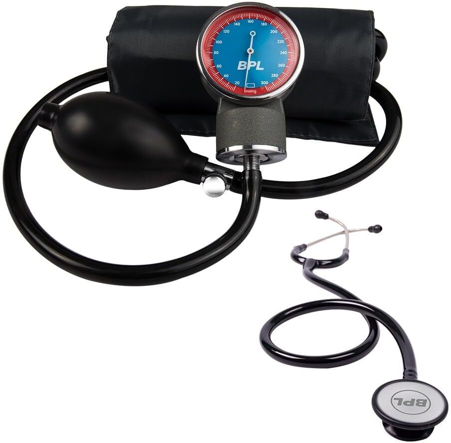 BLISS LIFE BPL Aneroid Sphygmomanometer Manual Arm BPMonitor and ST-01 DIA Cast Stethoscope BPL BP MONITOR Bp Monitor