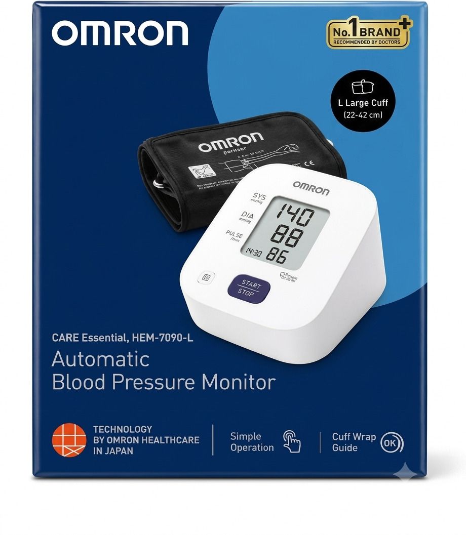 OMRON HEM 7090-L Automatic Blood Pressure Monitor | Large Arm Cuff & Movement Alert 7090-L Movement Alert for Accurate Readings Bp Monitor-image-22