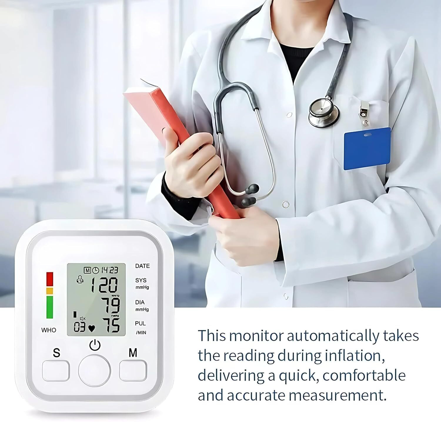 Aika 5 Digital Thermometer + KNECAP-101 Hypoallergenic Knee Cap Health Combo: AK-555 Digital BP Monitor with Voice Guidance & AK-4 Bp Monitor image 1