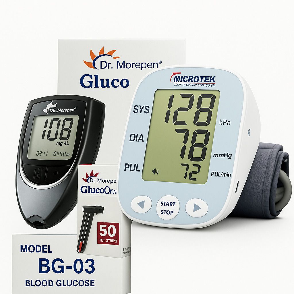 Dr. Morepen microtek bp monitor Blood Pressure Monitor , Glucometer and 50strip combo pack BP Machine , Glucometer, 50strip Bp Monitor-image-26