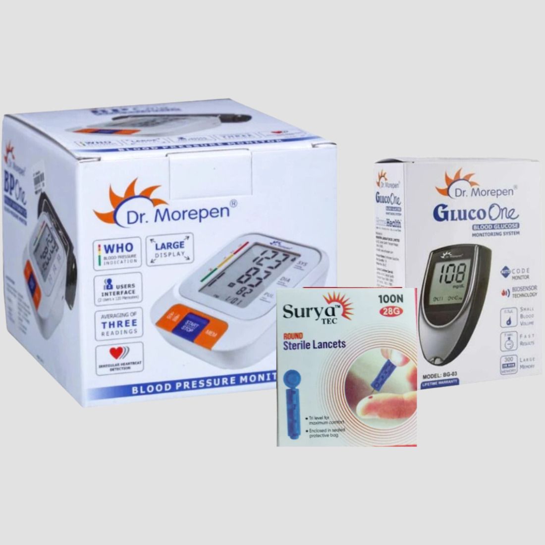 Dr. Morepen BP__15 Blood Pressure Monitor , Glucometer and infi lancets combo pack BP-15 , Glucometer, lancets Bp Monitor-image-20
