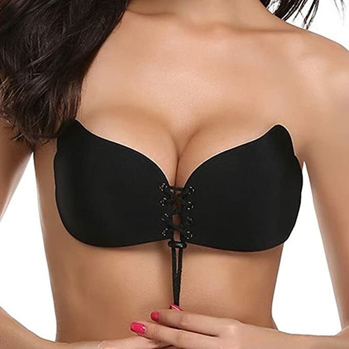 Women Lightly Padded Self Adhesive Pushup Strapless Backless Invisible Bra M111 Nursing Breast Pad-image-32