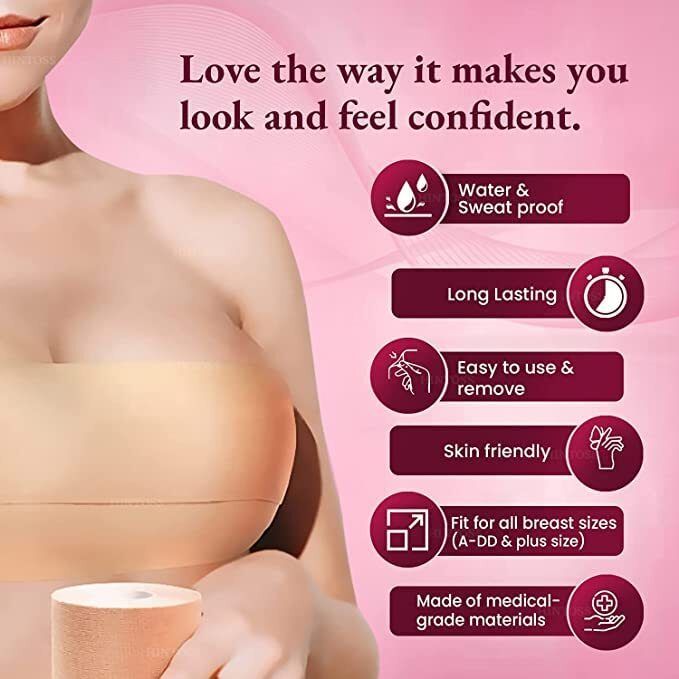 nimyank Women's Cotton Spandex Multipurpose Breast Lift Boob Tape 024 Nursing Breast Pad-picture-26