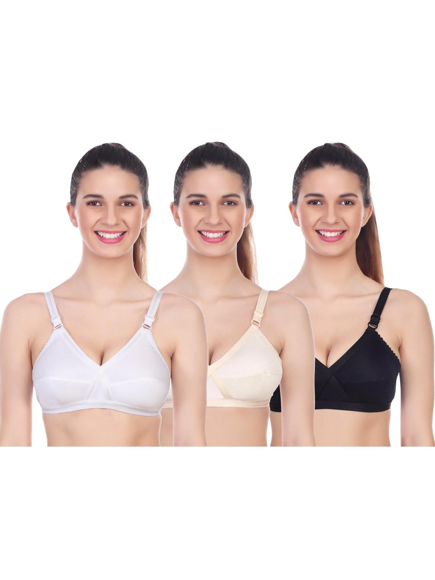 rubyinnerwear Pack of 3 Women Full Coverage Non Padded Bra-picture-26
