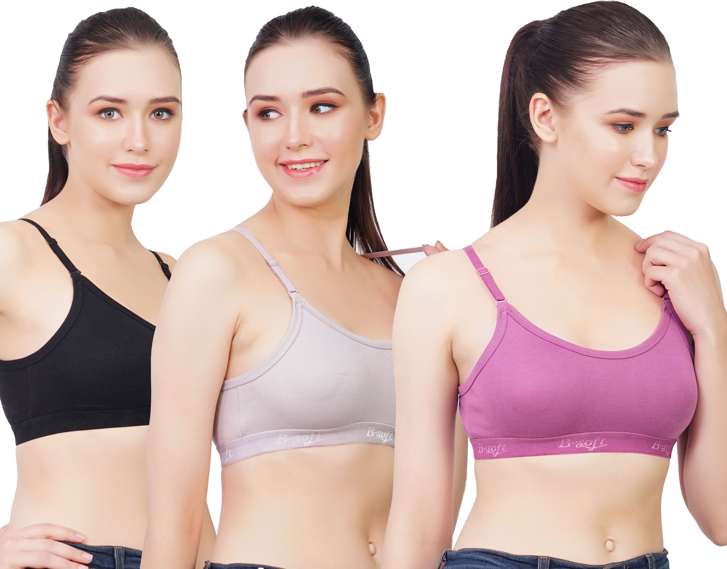 Pack of 3 Women Sports Non Padded Bra