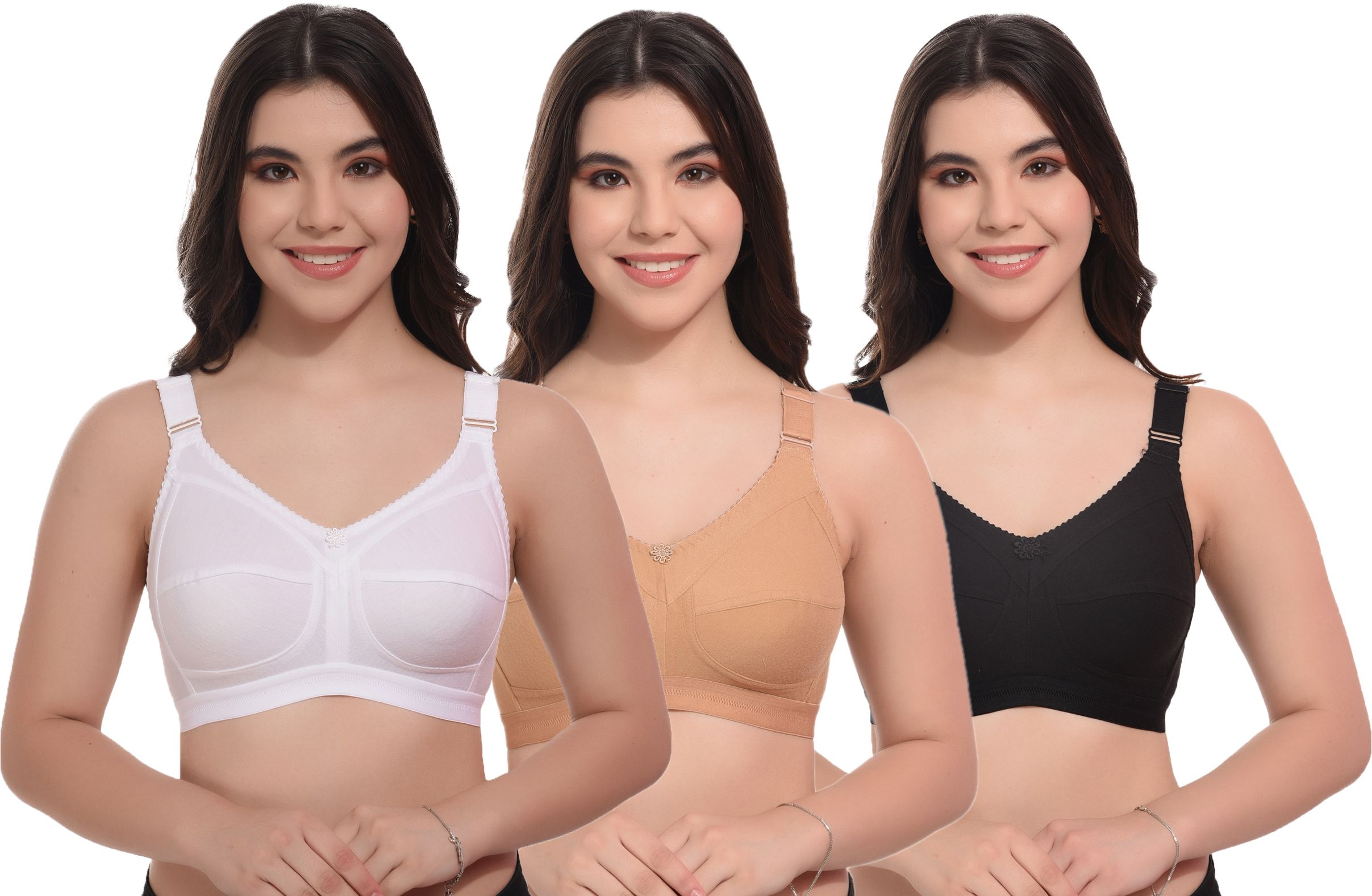 teenplus Pack of 3 Women Everyday Non Padded Bra-picture-1