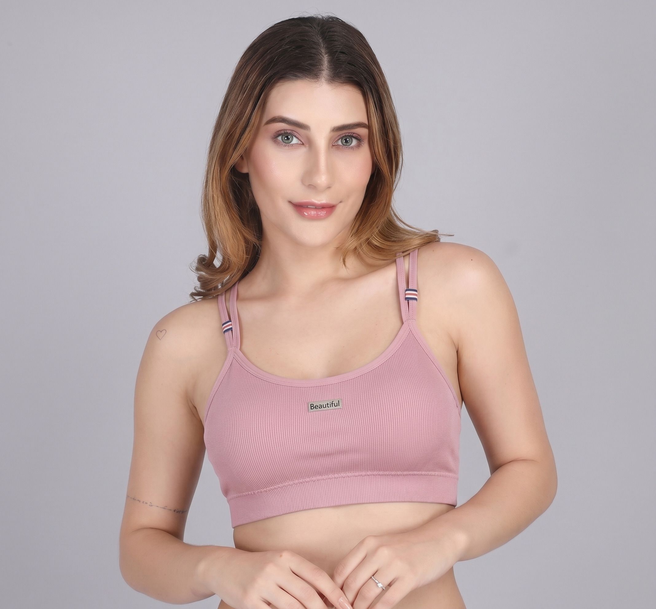 Women Bralette Lightly Padded Bra-image-4