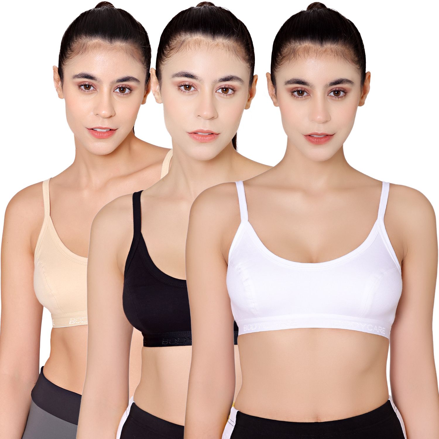bodycare Pack of 3 Women Sports Non Padded Bra-picture-14