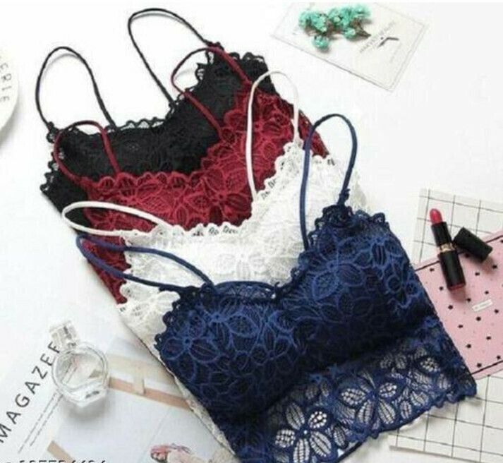 unique style Pack of 4 Women Bralette Lightly Padded Bra-picture-11