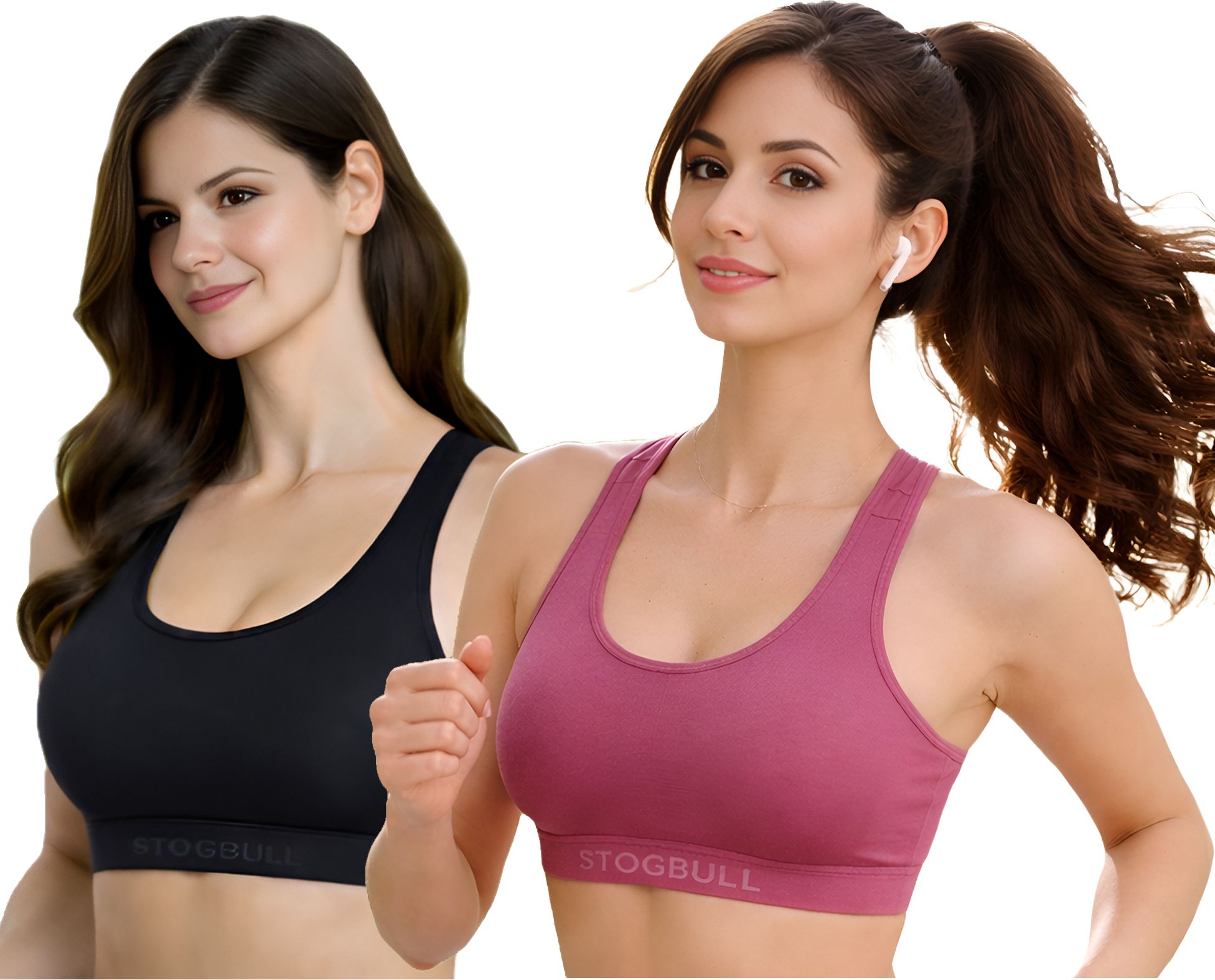 stogbull Pack of 2 Women Sports Non Padded Bra-picture-12