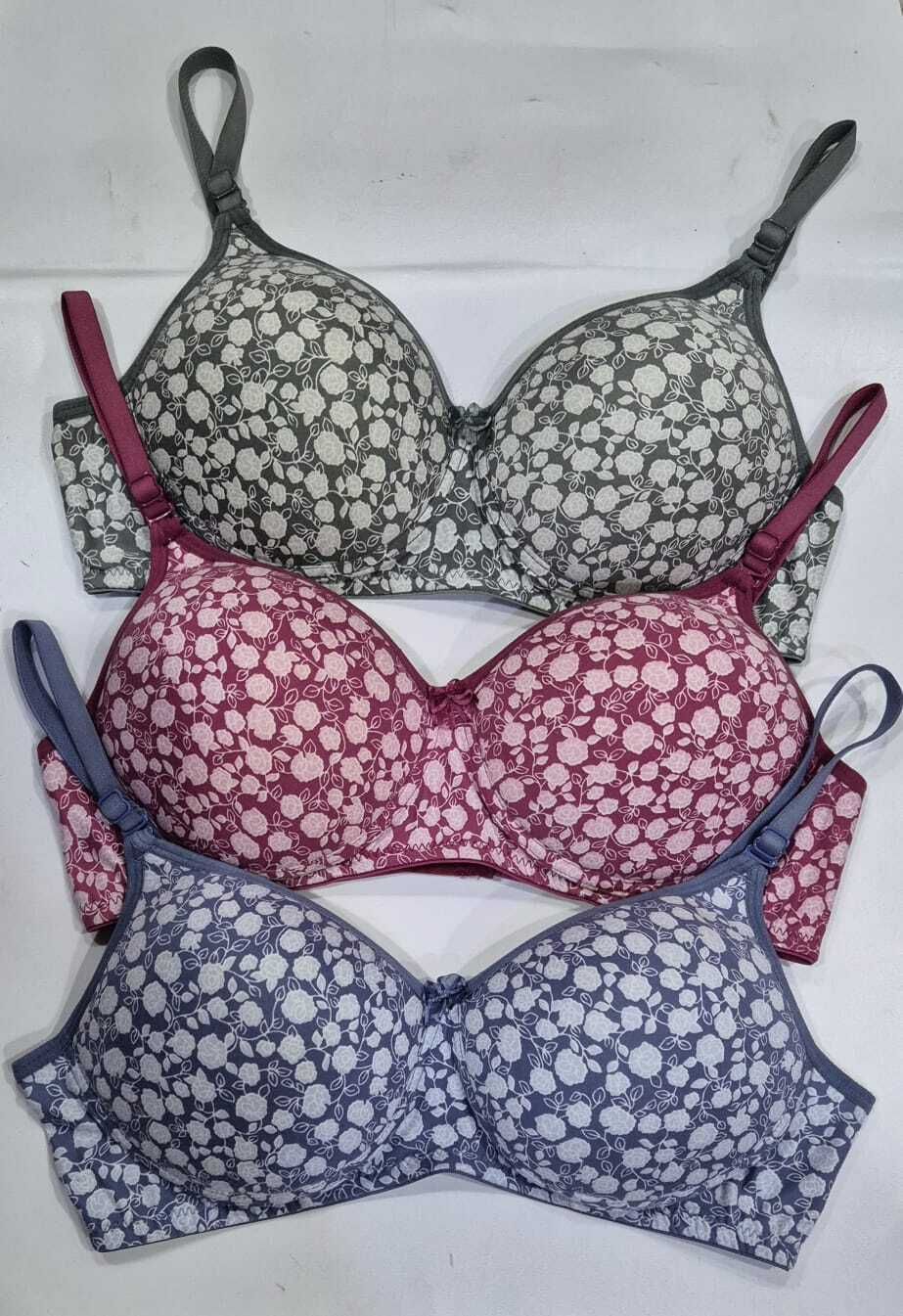 Pack of 3 Women Full Coverage Lightly Padded Bra
