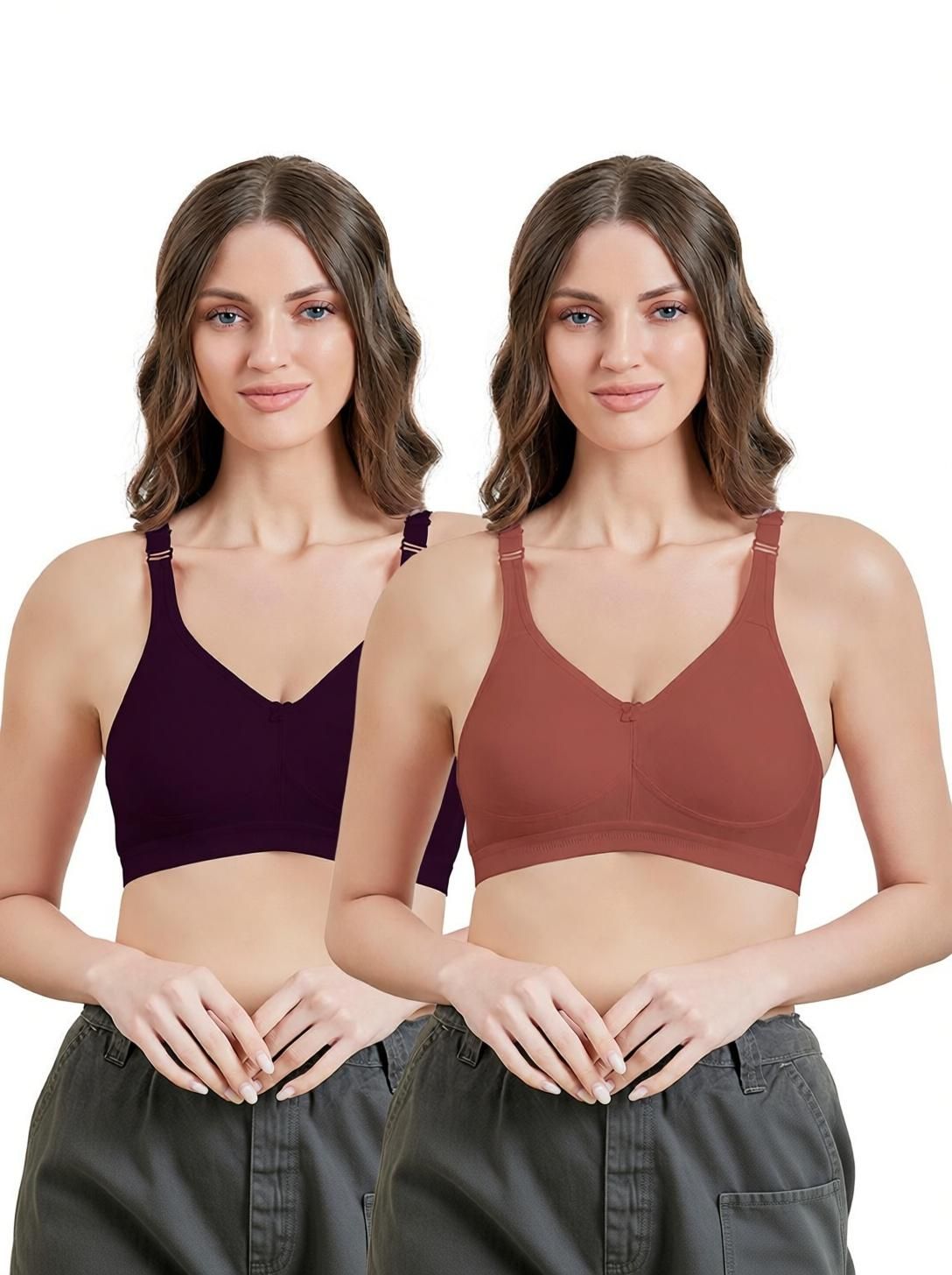 Pack of 2 Women T-Shirt Non Padded Bra-image-30