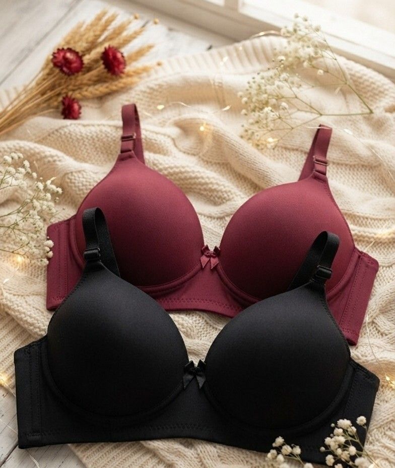 kareforyou Pack of 2 Women T-Shirt Lightly Padded Bra-picture-18