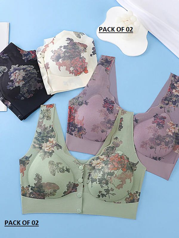 Pack of 2 Women Maternity/Nursing Heavily Padded Bra-image-34