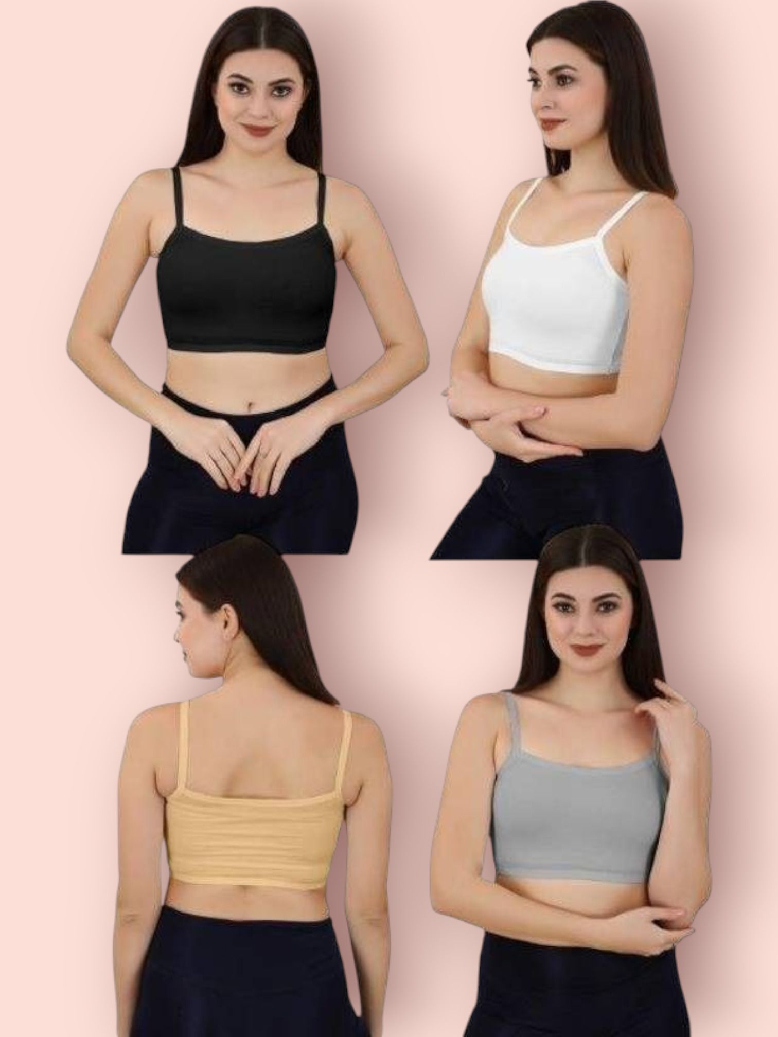 Pack of 4 Women Bralette Non Padded Bra-image-18