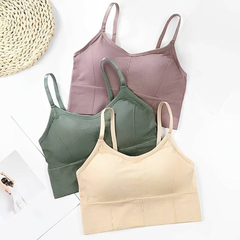 Pack of 3 Women Bralette Lightly Padded Bra-image-30