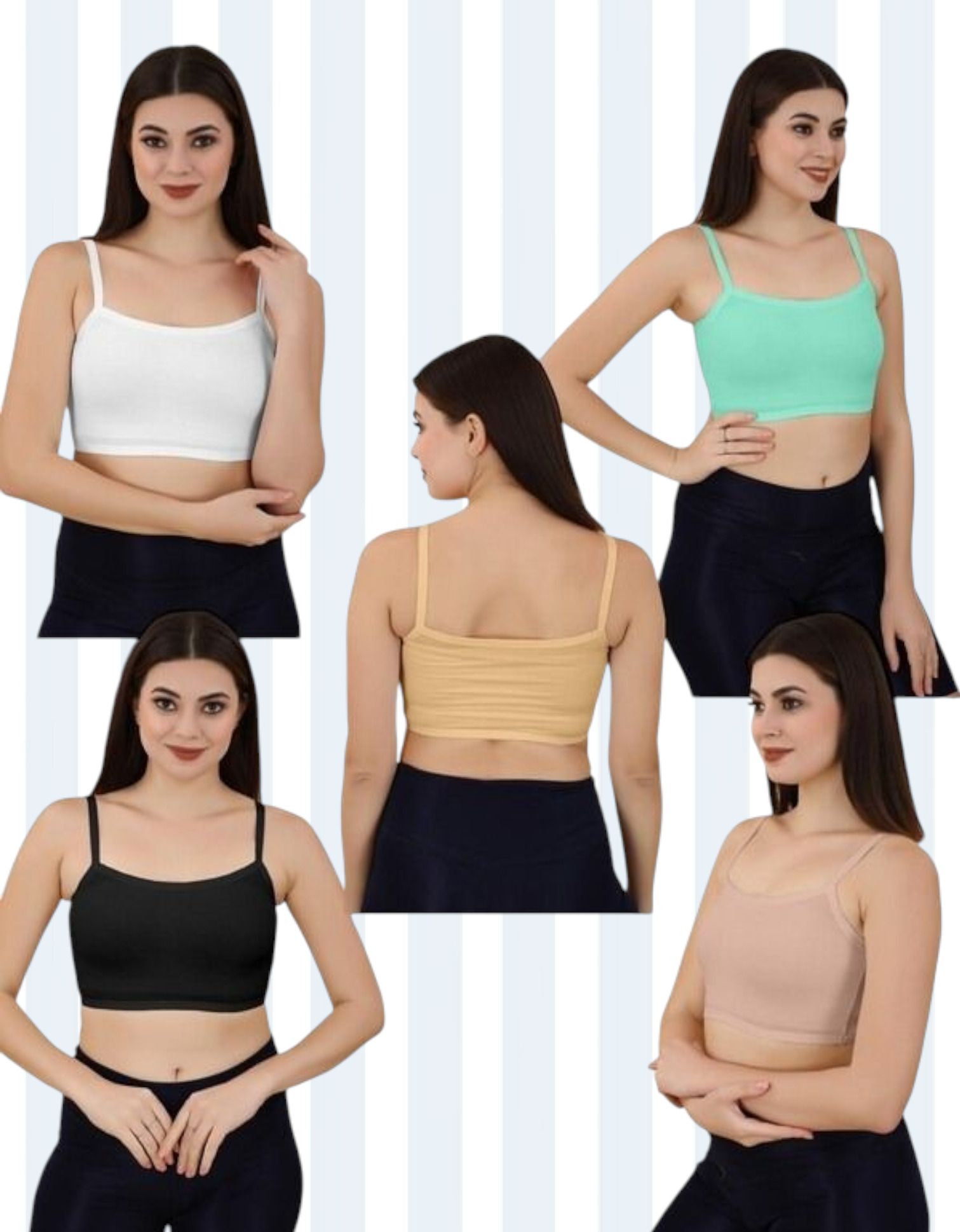 Pack of 5 Women Bralette Non Padded Bra-image-17