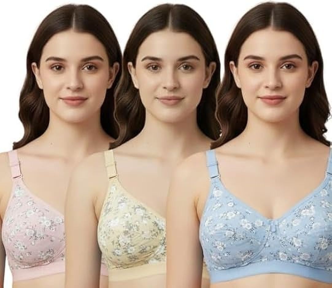 Pack of 3 Women Full Coverage Non Padded Bra-image-24