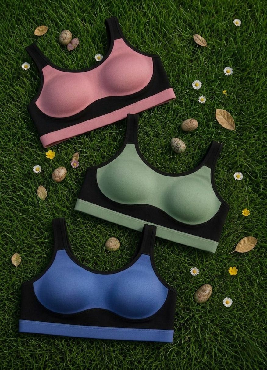 Pack of 3 Women Sports Non Padded Bra-image-18