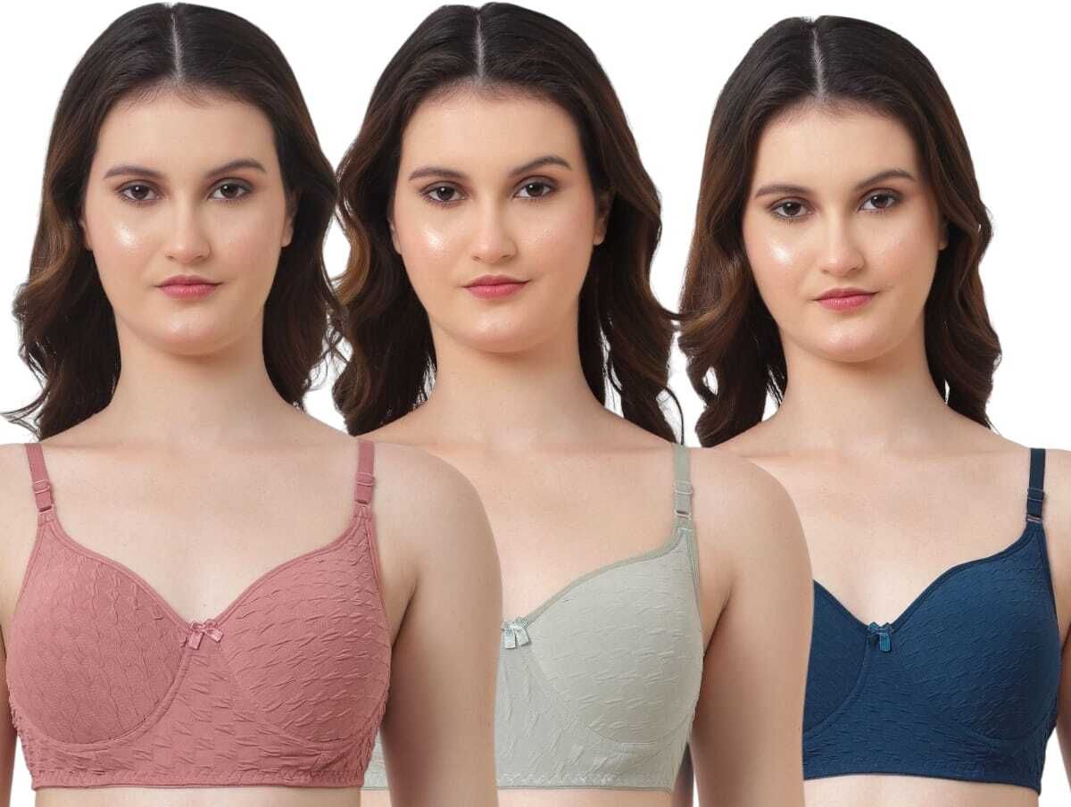 funahme Pack of 3 Women T-Shirt Lightly Padded Bra-picture-20