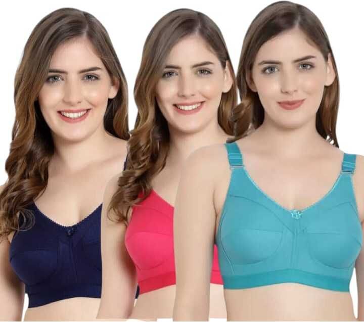Pack of 3 Women T-Shirt Non Padded Bra-image-22