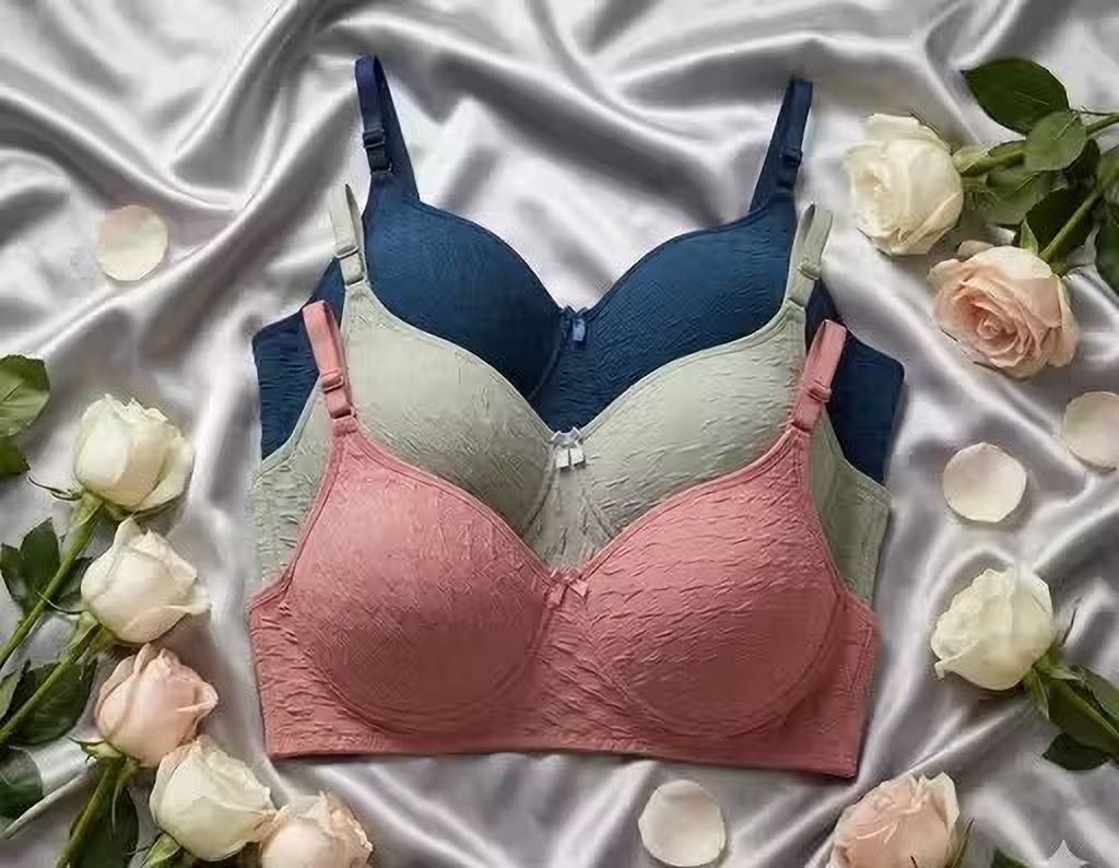 Pack of 3 Women Full Coverage Lightly Padded Bra-image-3