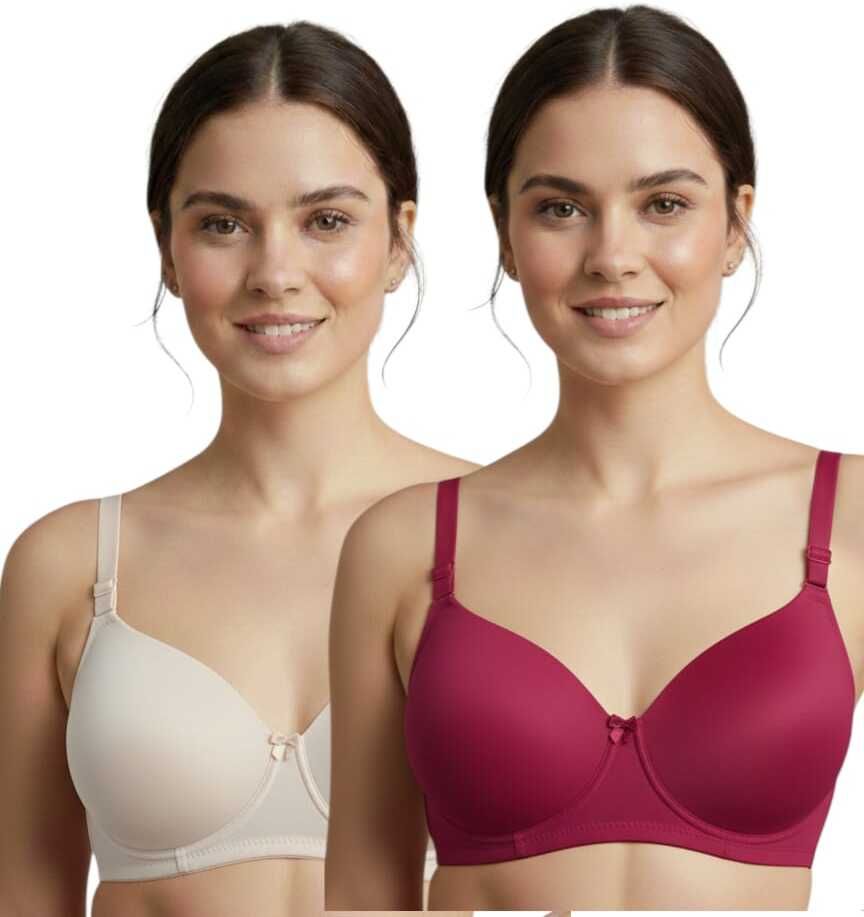 esoroucha Pack of 2 Women T-Shirt Lightly Padded Bra-picture-13