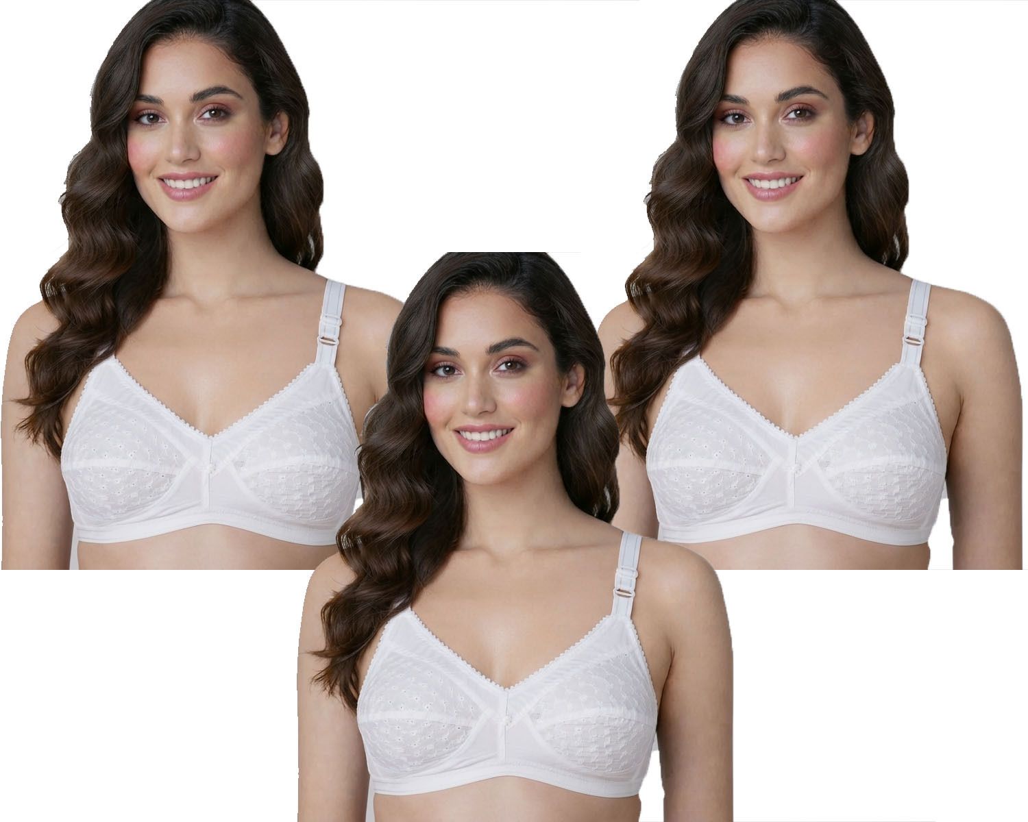 sazebi Pack of 3 Women Everyday Non Padded Bra-picture-48