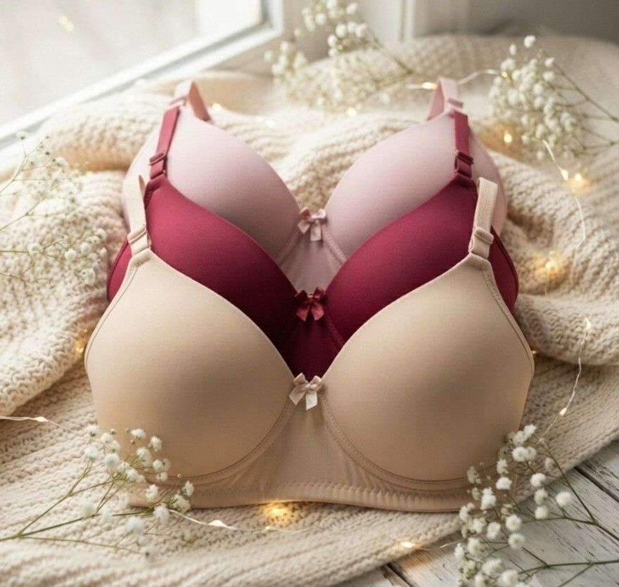 Pack of 3 Women T-Shirt Lightly Padded Bra-image-24