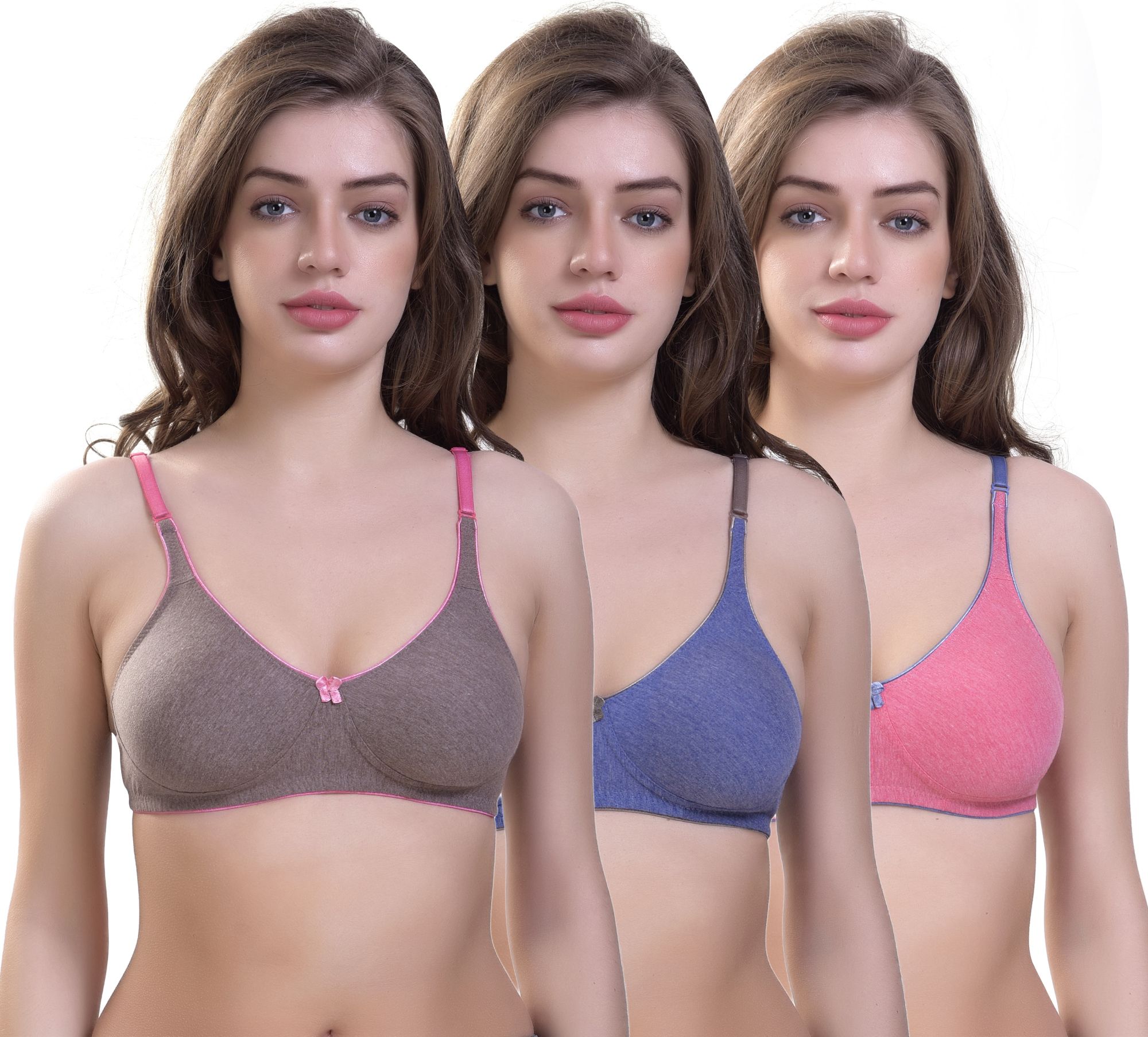 akhiyaan Pack of 3 Women Full Coverage Non Padded Bra-picture-15
