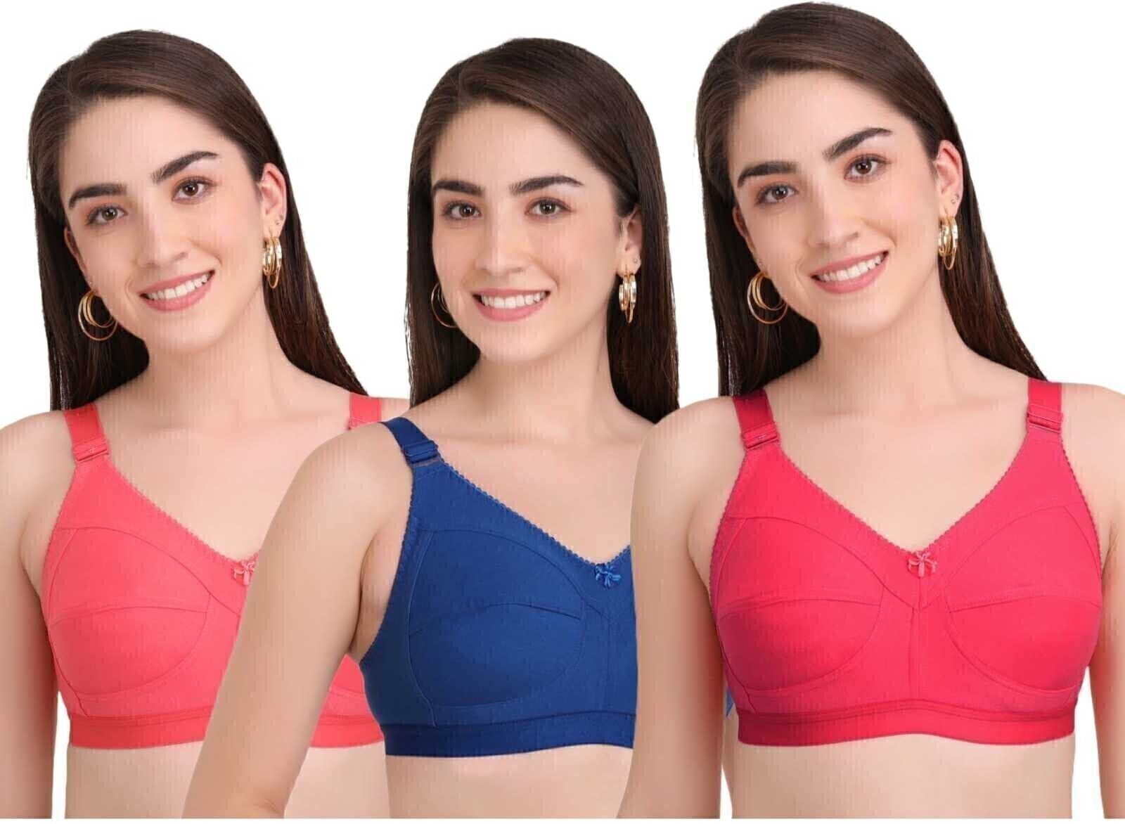 bella beauty Pack of 3 Women Full Coverage Non Padded Bra-picture-28