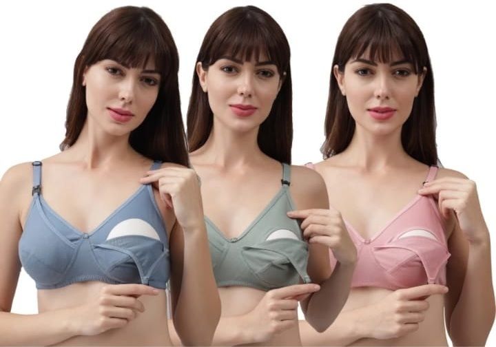 koisa Pack of 3 Women Maternity/Nursing Non Padded Bra-picture-12