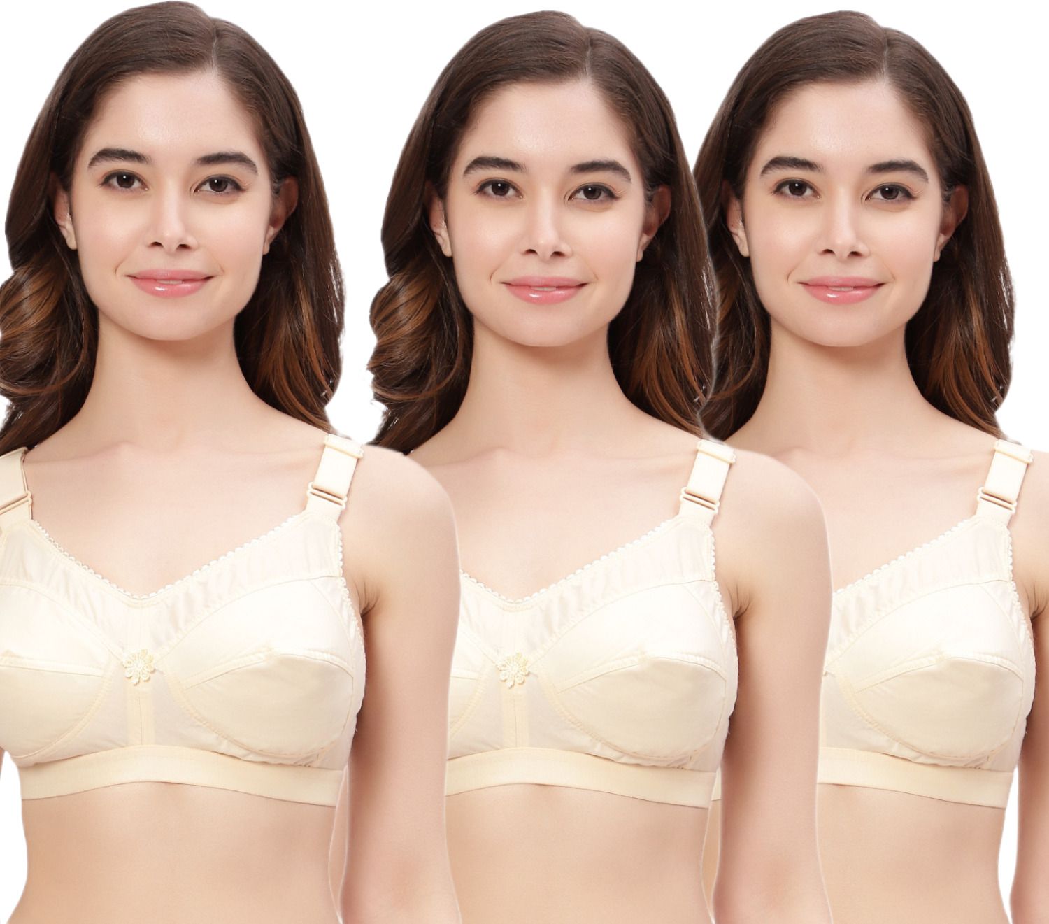 shadydarks Pack of 3 Women Full Coverage Non Padded Bra-picture-12