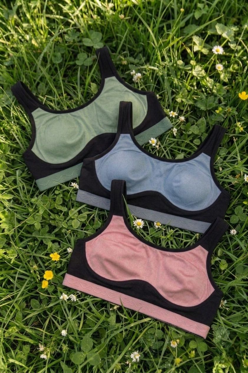 Pack of 3 Women Sports Non Padded Bra-image-38