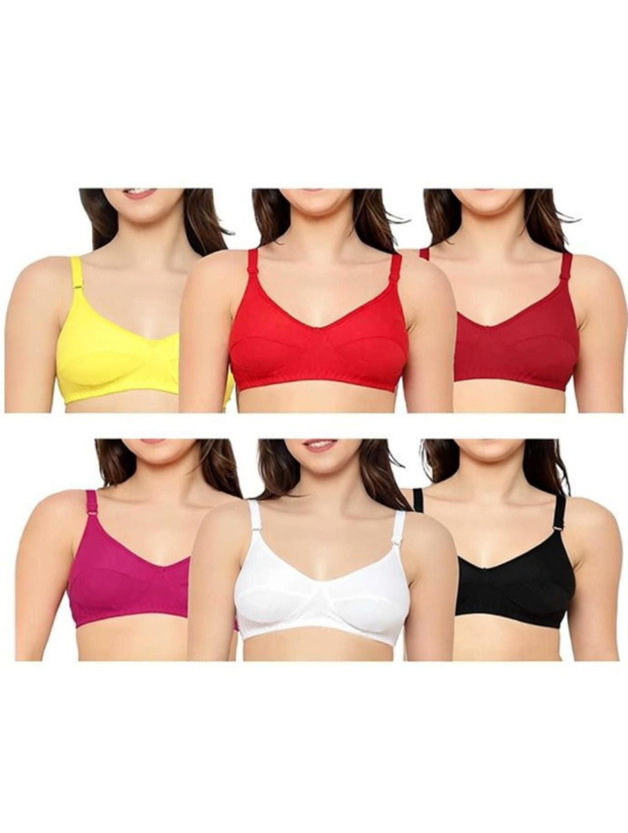 Pack of 6 Women Push-up Non Padded Bra-image-47